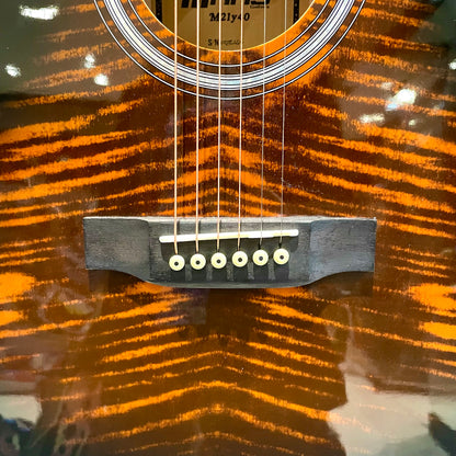 Mars m21y40: 40” Acoustic Guitar - Yellow Flame