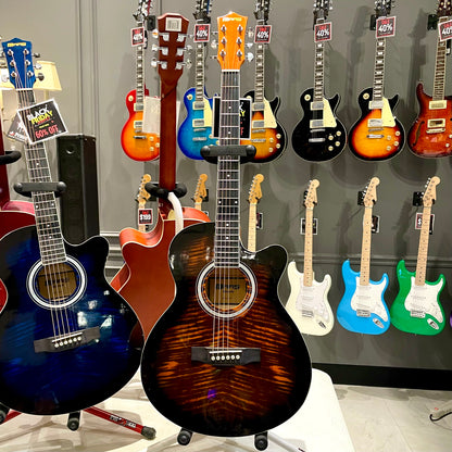 Mars m21y40: 40” Acoustic Guitar - Yellow Flame