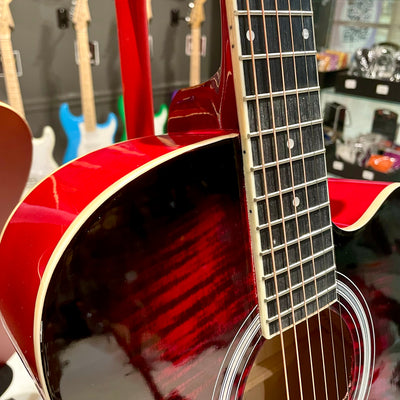 Mars m21r40: 40” Acoustic Guitar - Red Flame