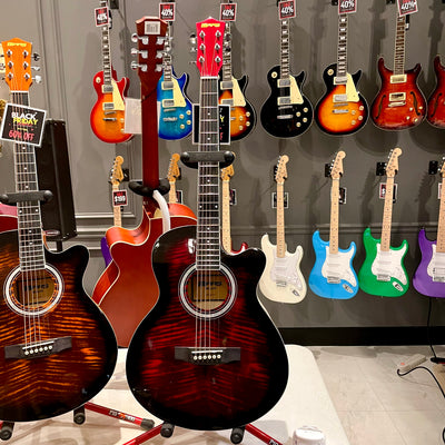 Mars m21r40: 40” Acoustic Guitar - Red Flame