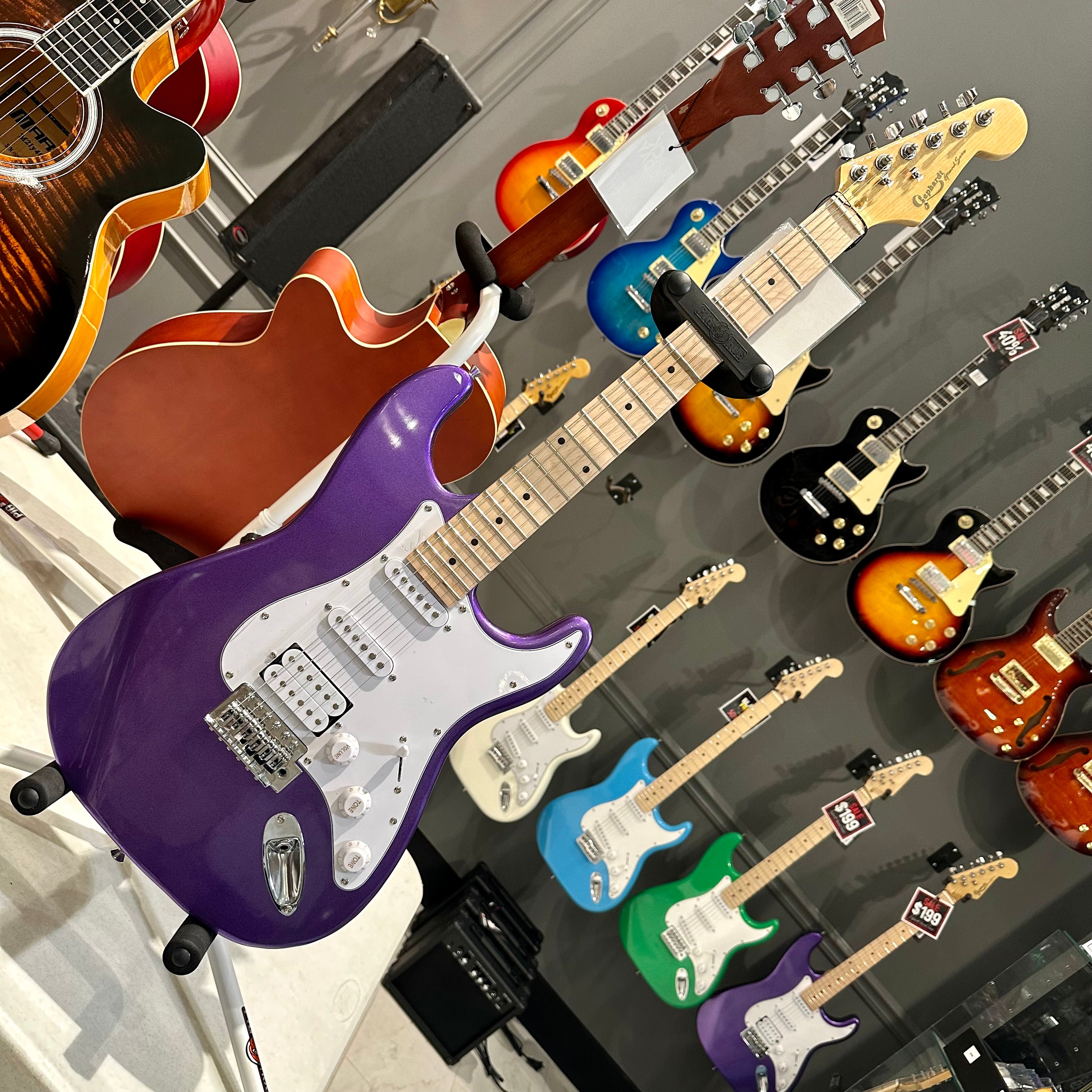 Gephardt Ground Series: 39" Electric Guitar, Maple Neck - Purple Shimmer