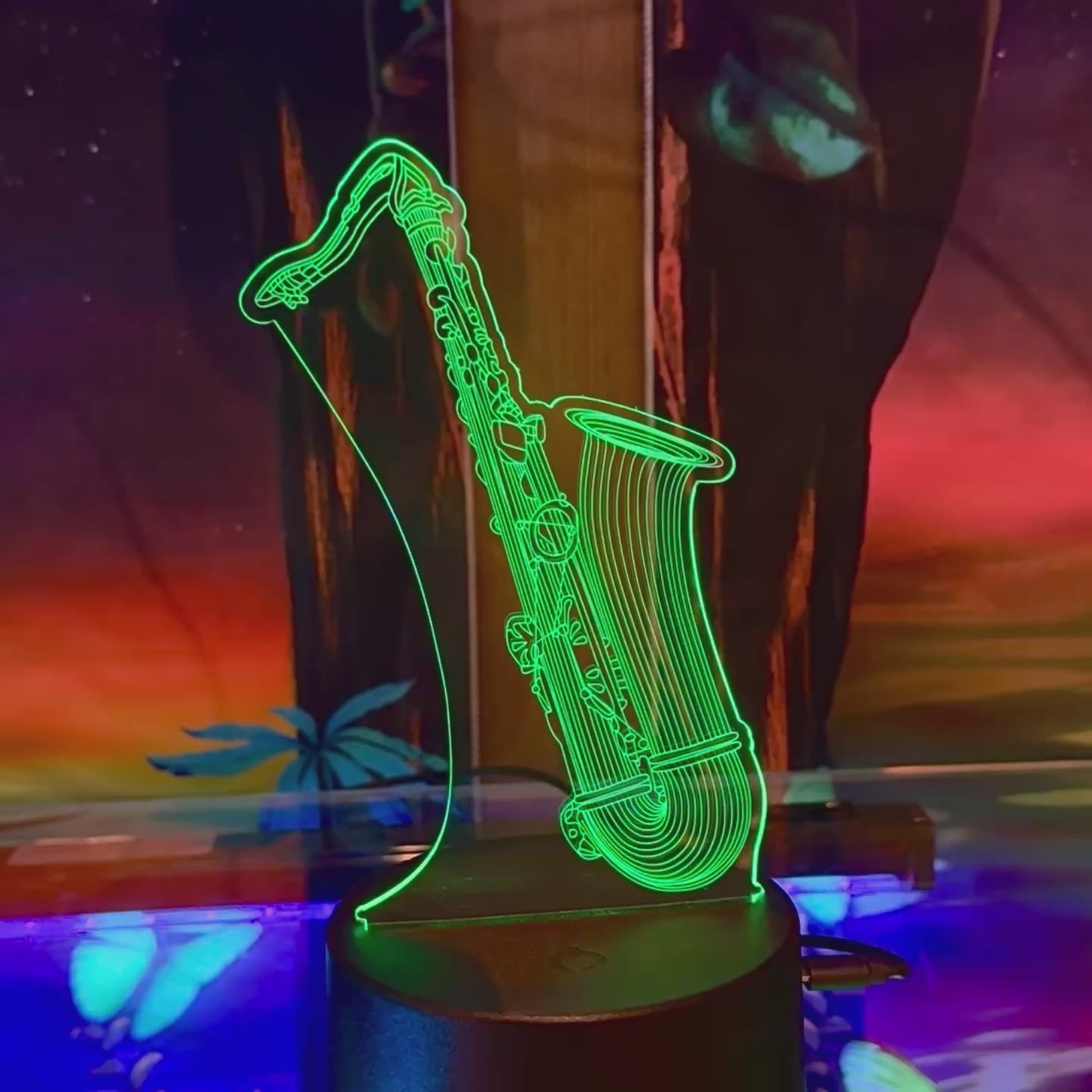 Load video: 3D Music Lights: Tenor Saxophone