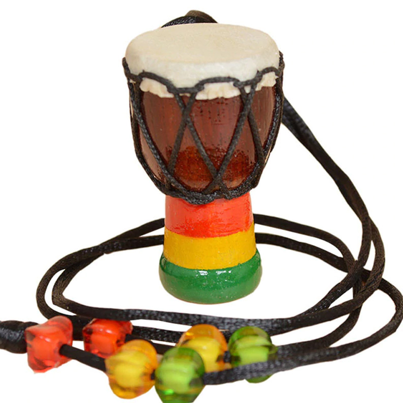 African Drum Jewelry Halskette mit 2 Stück Djembe Anhänger für 