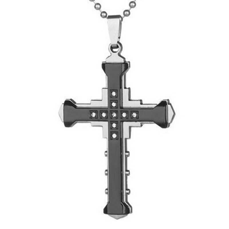Stainless Steel Cross Necklaces for Men Layered Cuban Link Chain Rope Chain  Mens Cross Necklaces Black Silver Gold Cross Pendant Necklace for Men Boys  Women 16-26 Inches - Walmart.com